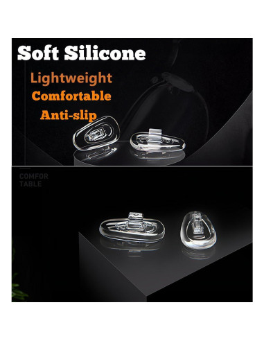 Almohadillas de nariz BEHLINE 5 pares silicona 15 mm anti-deslizantes