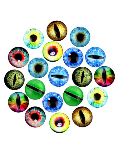 20 Ojos de Dragón de Vidrio 25mm para Manualidades