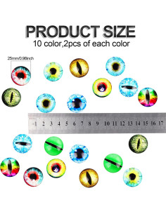 20 Ojos de Dragón de Vidrio 25mm para Manualidades 2