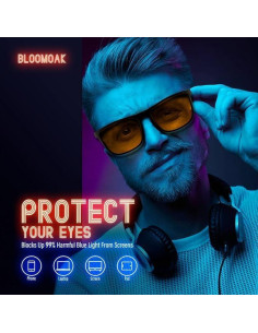 Gafas Bloomoak Antiluz Azul 99% para Juegos - Naranja 2