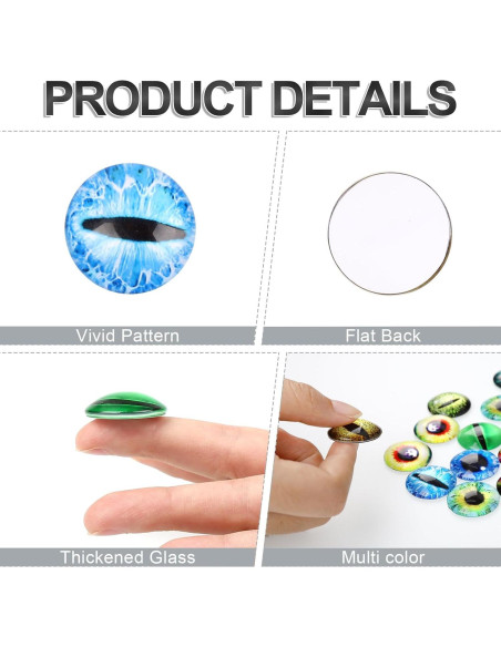 20 Ojos de Dragón de Vidrio 25mm para Manualidades