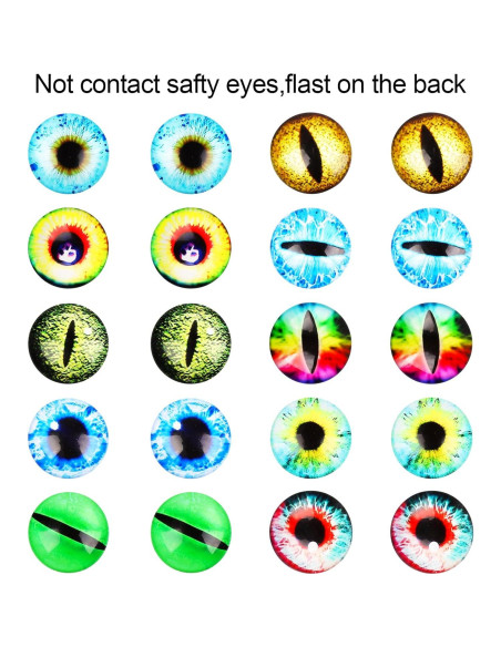 20 Ojos de Dragón de Vidrio 25mm para Manualidades