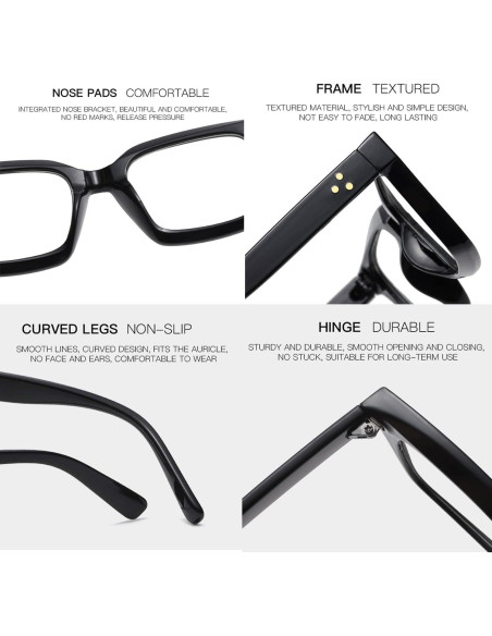 Gafas Cuadradas Clásicas EYLRIM con Lentes Transparentes