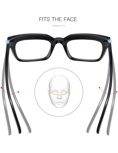 Gafas Cuadradas Clásicas EYLRIM con Lentes Transparentes