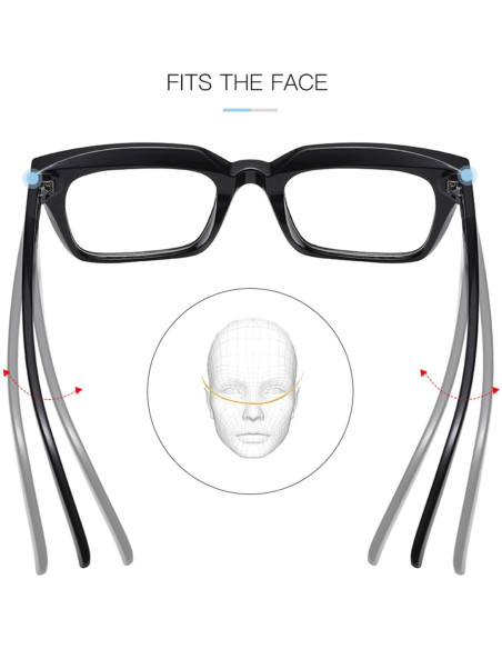 Gafas Cuadradas Clásicas EYLRIM con Lentes Transparentes