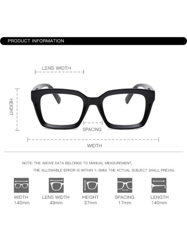 Gafas Cuadradas Clásicas EYLRIM con Lentes Transparentes