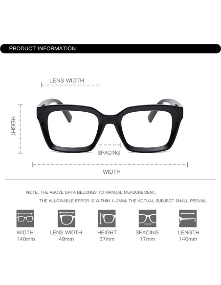 Gafas Cuadradas Clásicas EYLRIM con Lentes Transparentes