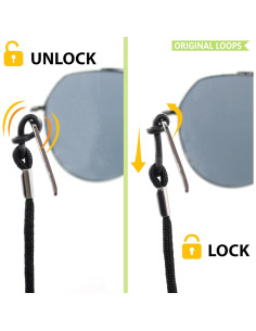 Soporte para Gafas SIGONNA - Cadena Ajustable Negra para Deportes 2