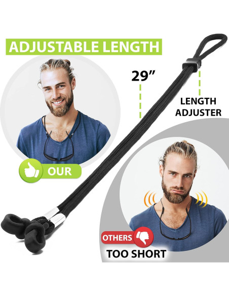 Soporte para Gafas SIGONNA - Cadena Ajustable Negra para Deportes Soporte para Gafas SIGONNA - Cadena Ajustable Negra para Deportes