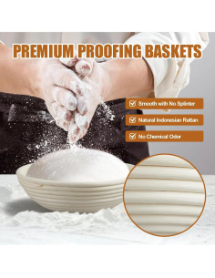 Cestas de Prueba de Pan Dimpola Juego de 2 Redondas 22,86 cm 2