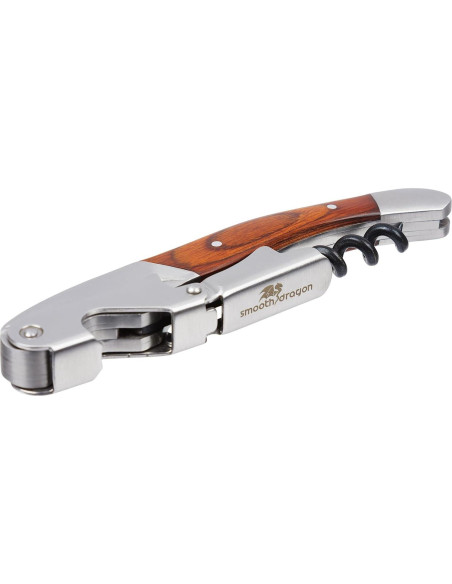 Sacacorchos Dragón Suave 3 en 1 Acero Inoxidable Madera