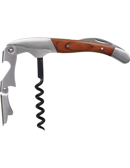 Sacacorchos Dragón Suave 3 en 1 Acero Inoxidable Madera