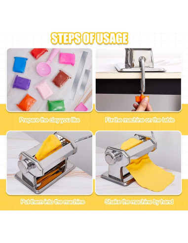 Máquina de rodillo de arcilla Amylove 20.5x13 cm 6 grosores