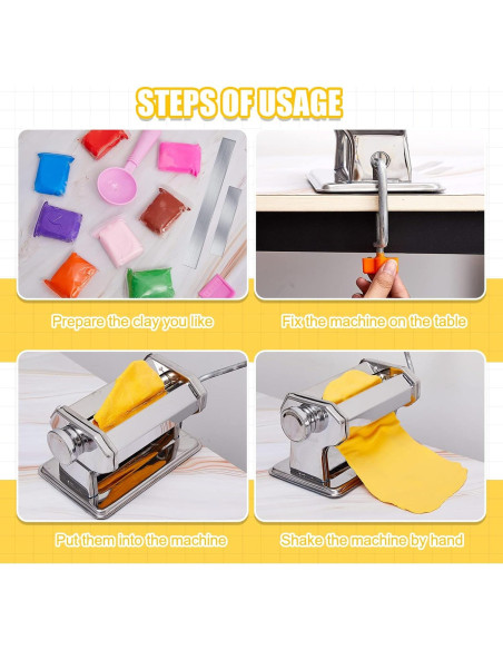 Máquina de rodillo de arcilla Amylove 20.5x13 cm 6 grosores