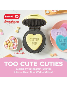 Mini Waffle Maker DASH Corazón 10,16 cm Antiadherente Amarillo 2