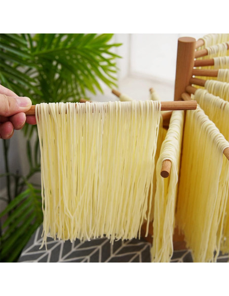 Soporte para Secar Fideos Valdus Plegable de Madera 16 Varillas