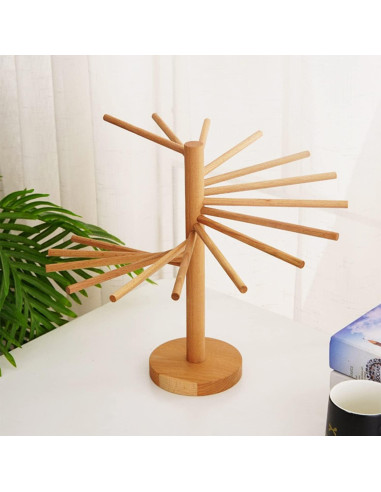 Soporte para Secar Fideos Valdus Plegable de Madera 16 Varillas