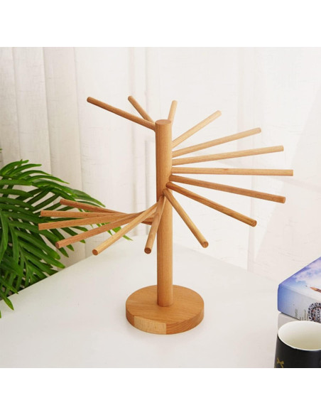 Soporte para Secar Fideos Valdus Plegable de Madera 16 Varillas