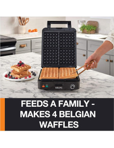 Máquina de Waffles Belgas KRUPS 4 Rebanadas Acero Inoxidable 2