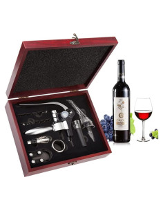 Set de Sacacorchos Smaier 9 Piezas con Estuche de Madera