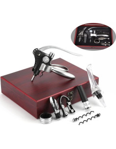 Set de Sacacorchos Smaier 9 Piezas con Estuche de Madera 2
