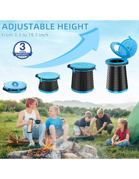 Inodoro Portátil Panmout XXL Ajustable 50 cm para Camping