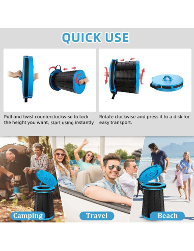 Inodoro Portátil Panmout XXL Ajustable 50 cm para Camping