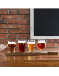 Set de 2 Caddies de Madera MyGift para Cerveza con 4 Vasos 2