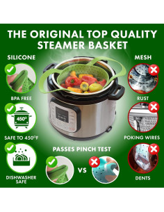 Cesta de Vapor Avokado 6QT Silicona Colapsable Verde 2