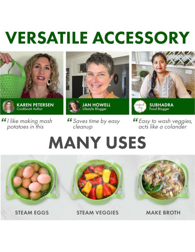Cesta de Vapor Avokado 6QT Silicona Colapsable Verde