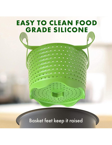 Cesta de Vapor Avokado 6QT Silicona Colapsable Verde