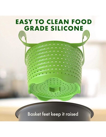 Cesta de Vapor Avokado 6QT Silicona Colapsable Verde