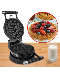 Horno para Waffles Belgas Salud y Hogar Rotativo 360 Antiadherente 2