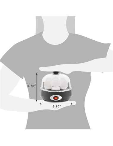 Cocedor de Huevos Elite Gourmet EGC007CHC, 7 Huevos, Gris