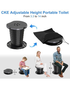 Inodoro Portátil CKE Plegable 300LBS Ajustable Camping 2