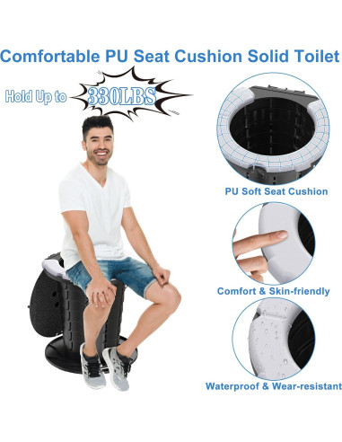 Inodoro Portátil CKE Plegable 300LBS Ajustable Camping