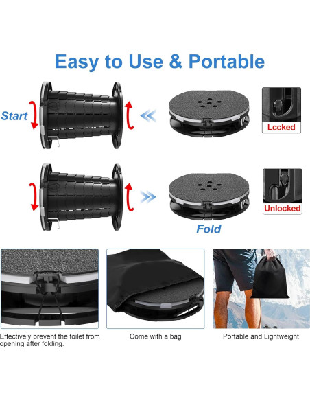 Inodoro Portátil CKE Plegable 300LBS Ajustable Camping