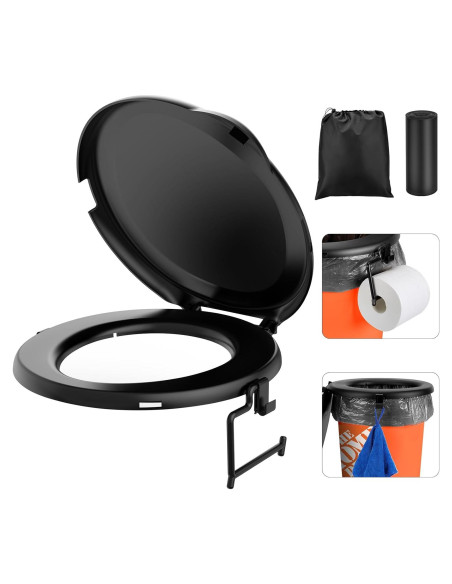 Asiento de Inodoro Portátil PAHTTO para Cubo 19L con Tapa