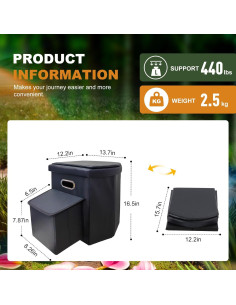 Inodoro Portátil XL Ann Katy Plegable para Camping 40.89 cm 2