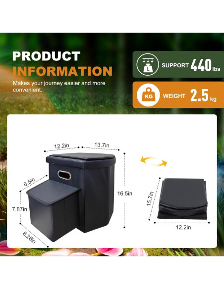 Inodoro Portátil XL Ann Katy Plegable para Camping 40.89 cm