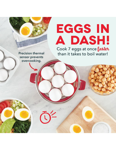 Cocedor de Huevos DASH Rapid 7 Huevos Eléctrico Rojo