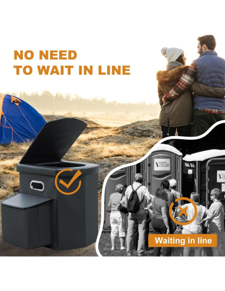 Inodoro Portátil XL Ann Katy Plegable para Camping 40.89 cm