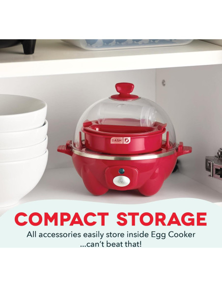 Cocedor de Huevos DASH Rapid 7 Huevos Eléctrico Rojo
