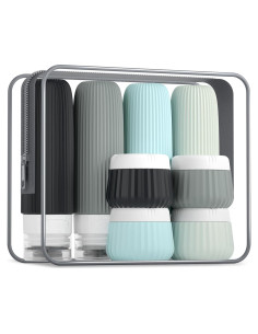 Botellas de Viaje Mrsdry 8 Pack 3oz Silicona A Prueba de Fugas