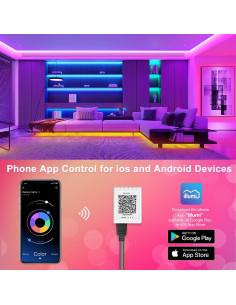 Luces LED Nexillumi 15,24 m con control remoto y música 2