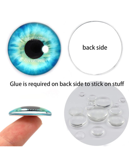 100 Piezas Ojos de Vidrio Cabochón 6 a 30 mm para Manualidades