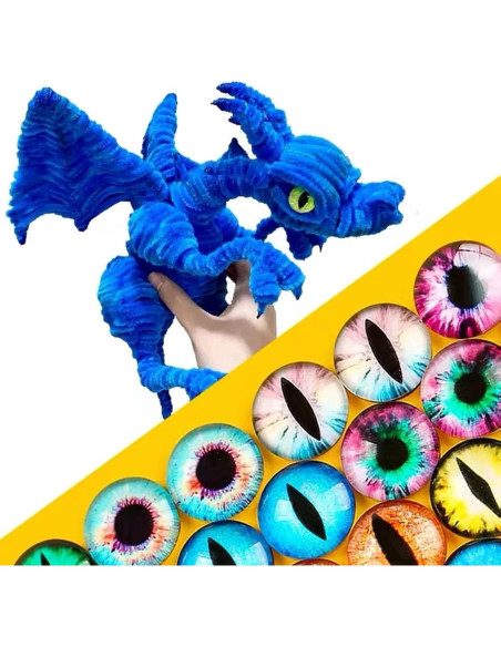 100 Piezas Ojos de Vidrio Cabochón 6 a 30 mm para Manualidades