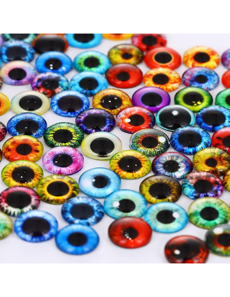 100 Piezas Ojos de Vidrio Cabochón 6 a 30 mm para Manualidades