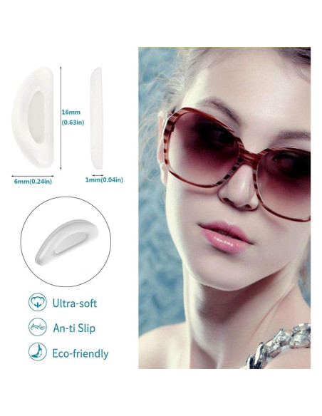 Almohadillas para nariz de gafas Askilt 12 pares antideslizantes
