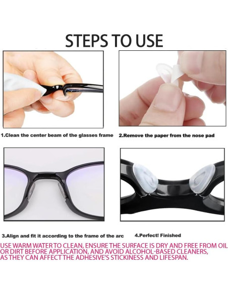 Almohadillas para nariz de gafas Askilt 12 pares antideslizantes
